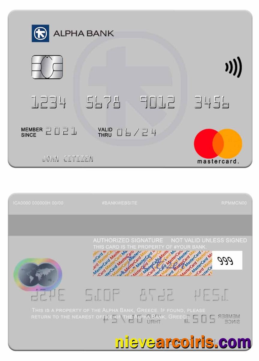 Greece Alpha Bank mastercard version 3 